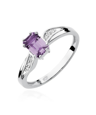 Amethyst ring white gold 0.50ct