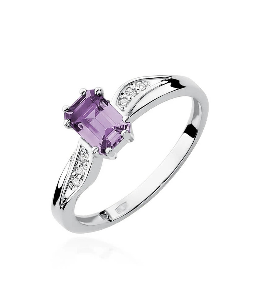 Amethyst ring white gold 0.50ct