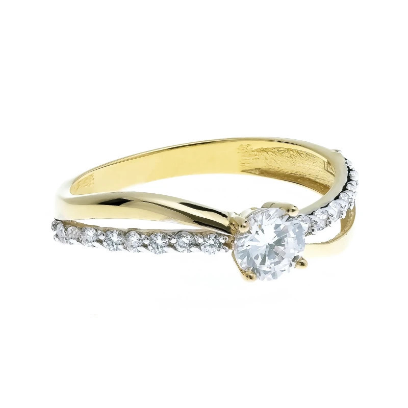 Engagement ring with zircon 333 | GoldJewellery