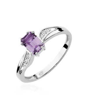 Amethyst ring white gold 0.50ct