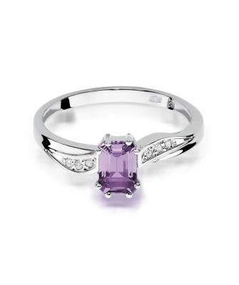 Amethyst ring white gold 0.50ct