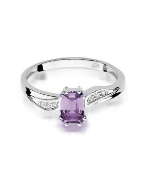 Amethyst ring white gold 0.50ct