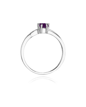 Amethyst ring white gold 0.50ct