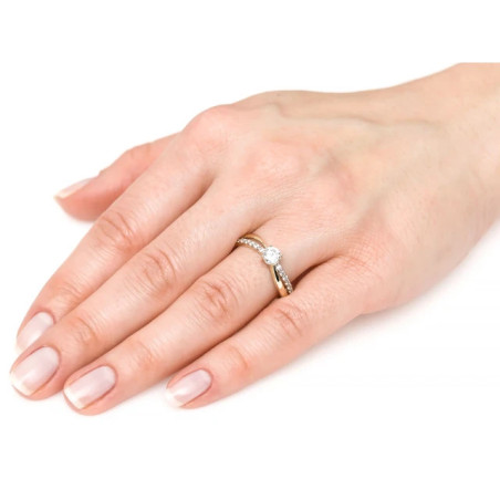Engagement ring with zircon 333 | GoldJewellery