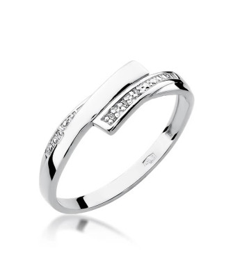 Gold ring with diamond White gold EW-196 0.02ct