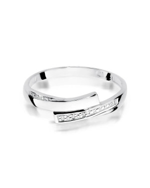 Złoty pierścionek z diamentem Białe złoto EW-196 0,02ct