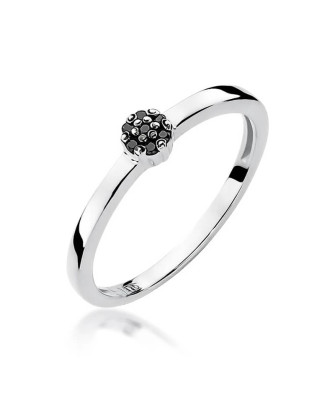 Gold ring with diamond White gold EW-100 black diamonds