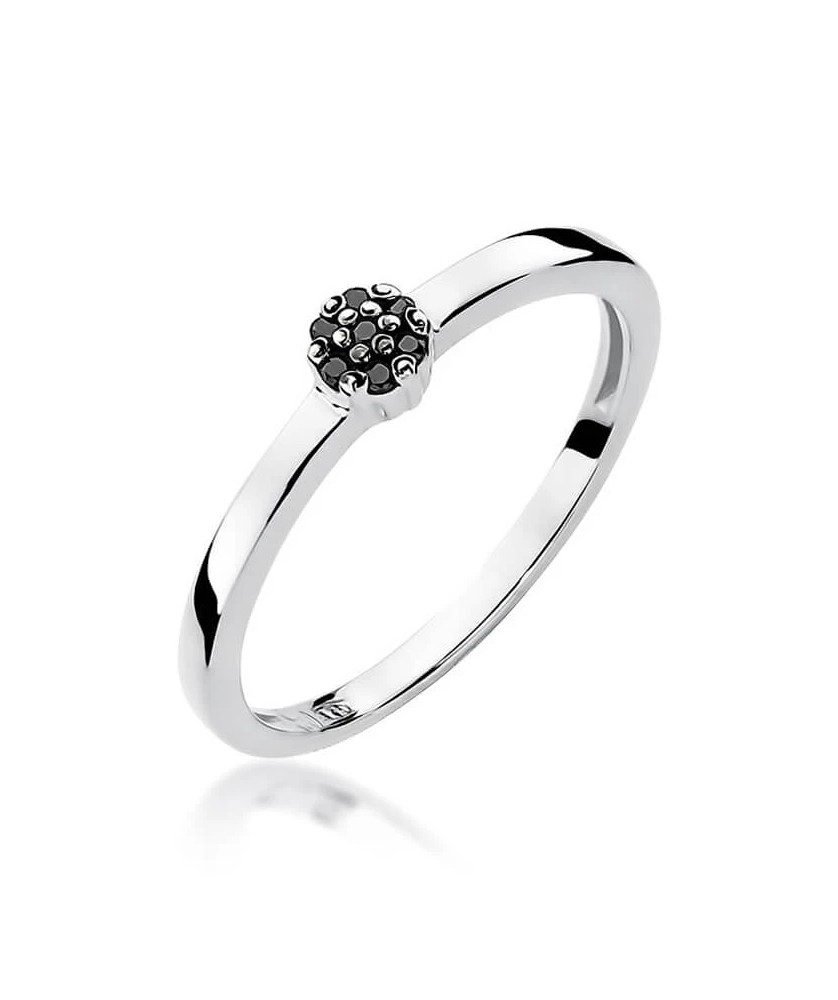 Gold ring with diamond White gold EW-100 black diamonds