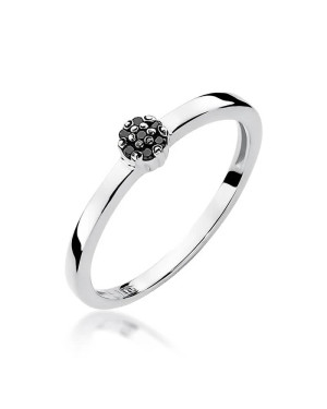 Gold ring with diamond White gold EW-100 black diamonds