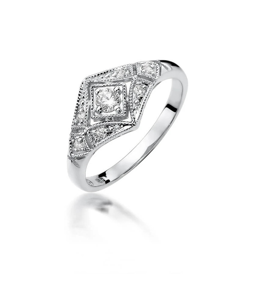 Gold ring with diamond White gold EW-412 0.19ct