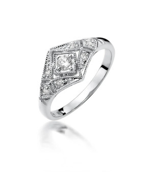 Gold ring with diamond White gold EW-412 0.19ct
