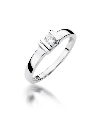 Gold ring with diamond White gold EW-343 0.10ct