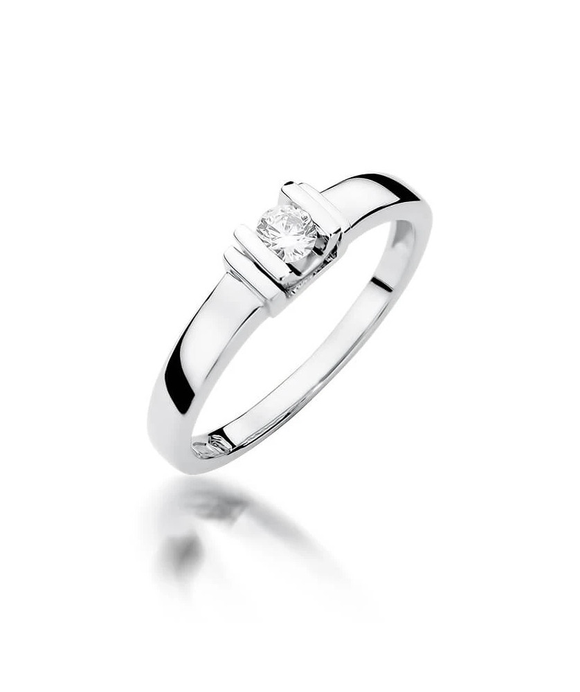 Gold ring with diamond White gold EW-343 0.10ct