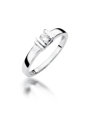 Gold ring with diamond White gold EW-343 0.10ct