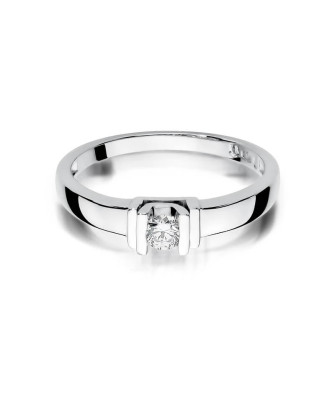 Gold ring with diamond White gold EW-343 0.10ct