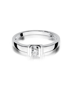 Gold ring with diamond White gold EW-343 0.10ct