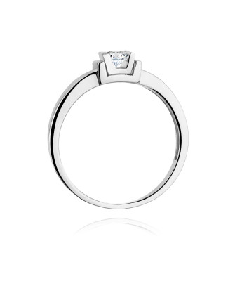Złoty pierścionek z diamentem Białe złoto EW-343 0,10ct