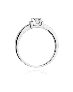 Złoty pierścionek z diamentem Białe złoto EW-343 0,10ct