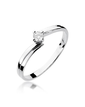 Pierścionek zaręczynowy z diamentem białe złoto 0,08ct