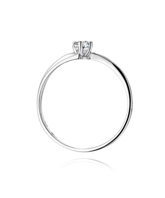 Pierścionek zaręczynowy z diamentem białe złoto 0,08ct