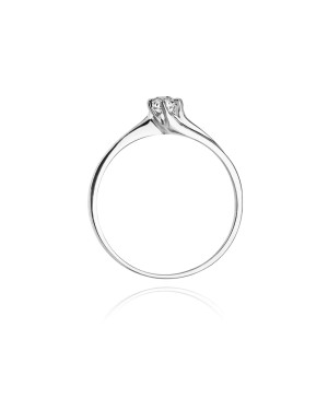 Pierścionek zaręczynowy z diamentem białe złoto 0,10ct