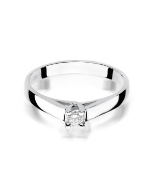 Złoty pierścionek z diamentem Białe złoto EW-70 0,10ct