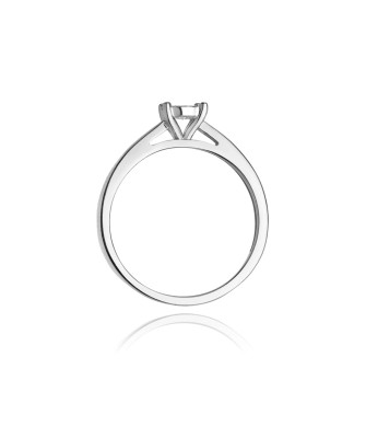 Złoty pierścionek z diamentem Białe złoto EW-70 0,10ct