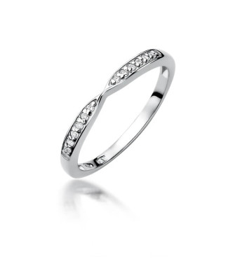 Złoty pierścionek z diamentem Białe złoto EW-425 0,10ct