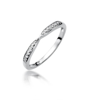 Złoty pierścionek z diamentem Białe złoto EW-425 0,10ct