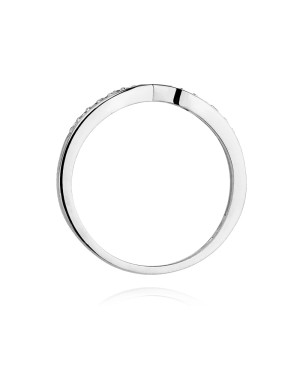 Złoty pierścionek z diamentem Białe złoto EW-425 0,10ct