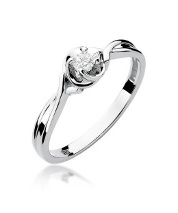 Diamond ring white gold 0.10ct