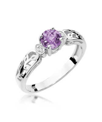 Amethyst ring white gold 0.50ct