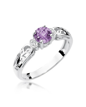 Amethyst ring white gold 0.50ct