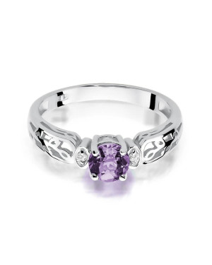 Amethyst ring white gold 0.50ct