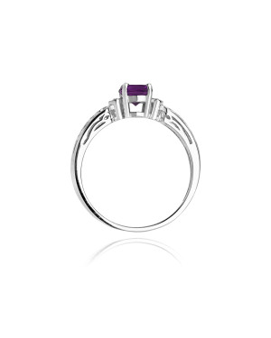 Amethyst ring white gold 0.50ct