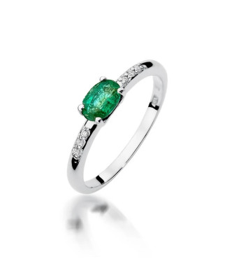Emerald ring white gold 0.40ct