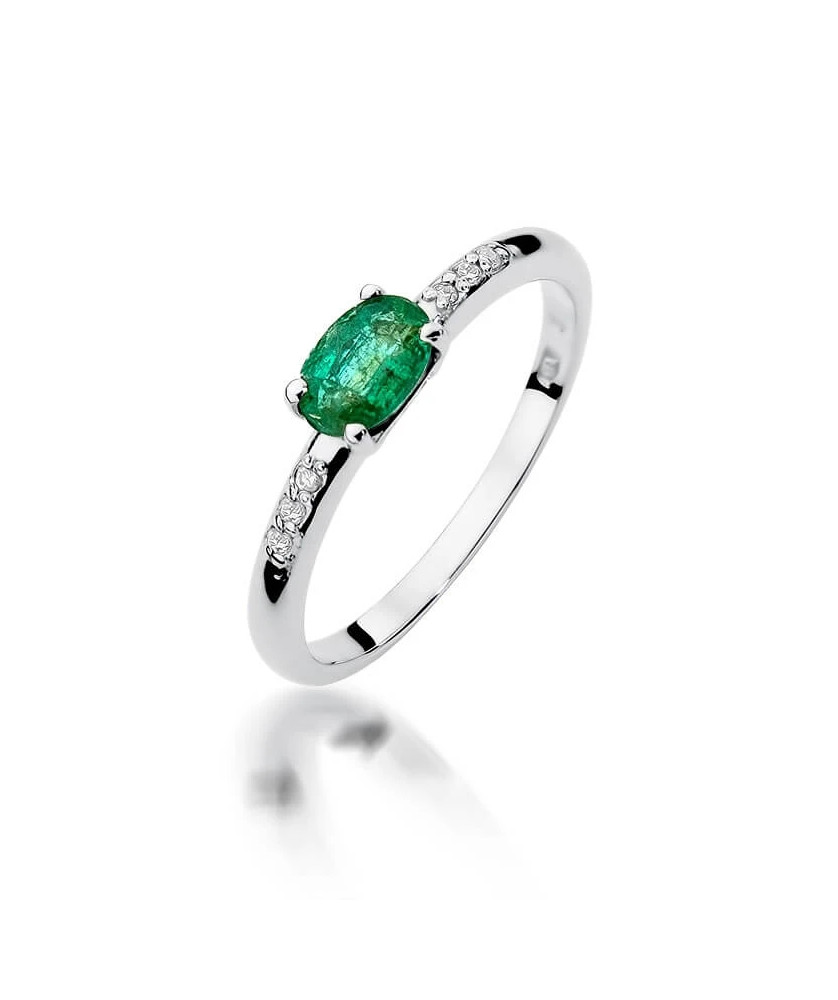 Emerald ring white gold 0.40ct