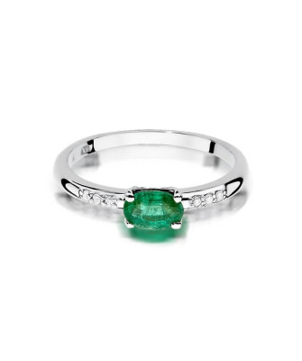 Emerald ring white gold 0.40ct