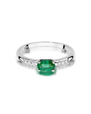 Emerald ring white gold 0.40ct