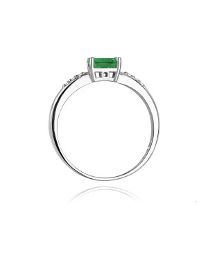 Emerald ring white gold 0.40ct