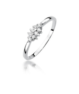 Gold ring with diamonds white gold 0.11ct