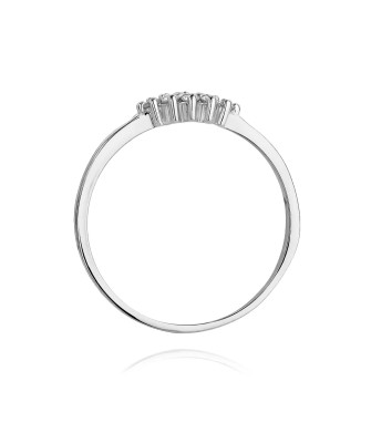 Złoty pierścionek z diamentami białe złoto 0,11ct
