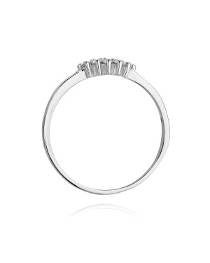Złoty pierścionek z diamentami białe złoto 0,11ct