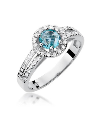 Gold ring with topaz white gold 0.50ct