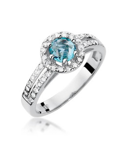 Gold ring with topaz white gold 0.50ct