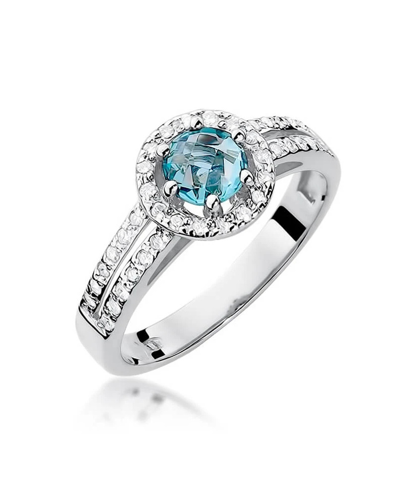 Gold ring with topaz white gold 0.50ct