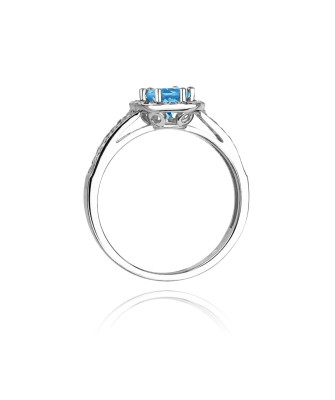 Gold ring with topaz white gold 0.50ct