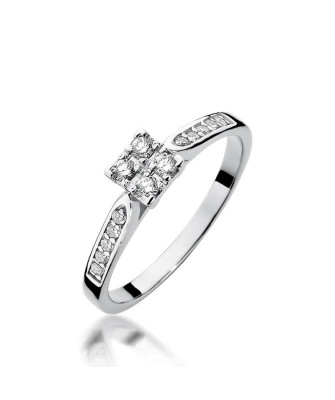 Złoty pierścionek z diamentem Białe złoto EW-402 0,16ct