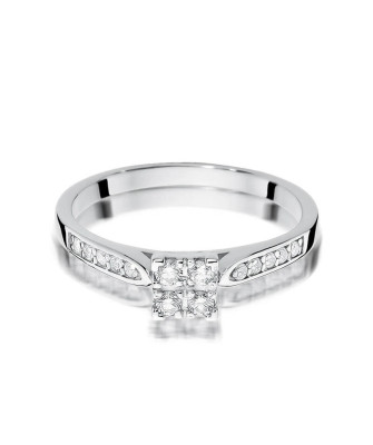 Złoty pierścionek z diamentem Białe złoto EW-402 0,16ct