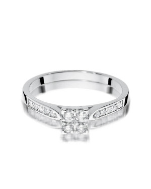 Złoty pierścionek z diamentem Białe złoto EW-402 0,16ct